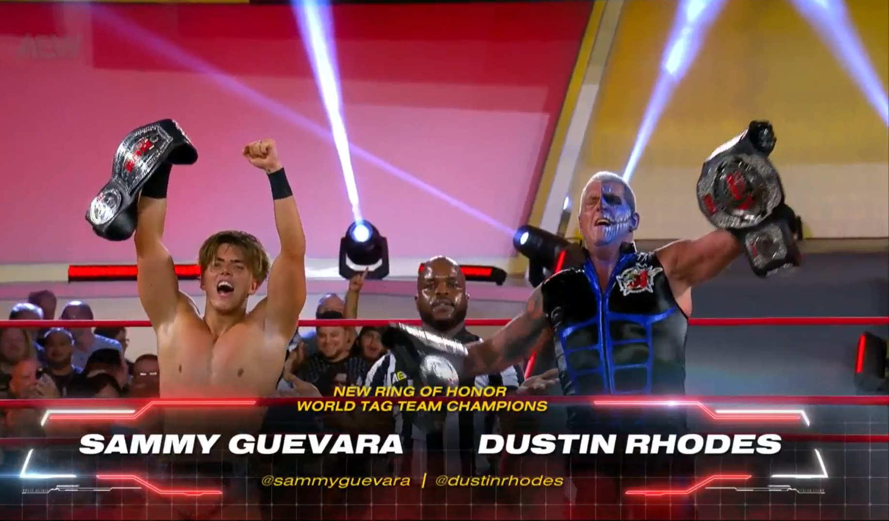 AEW Collision : Dustin Rhodes et Sammy Guevara remportent les titres par équipe de la ROH.