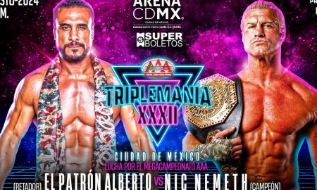 Alberto El Patrón remporte le championnat Mega AAA à TripleMania XXXII.